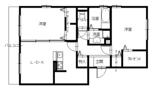 前田河内 徒歩2分 1階の物件間取画像